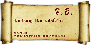 Hartung Barnabás névjegykártya